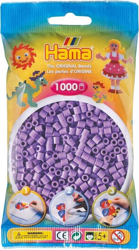 Hama Strijkkralen 1000 Stuks Pastel - Paars