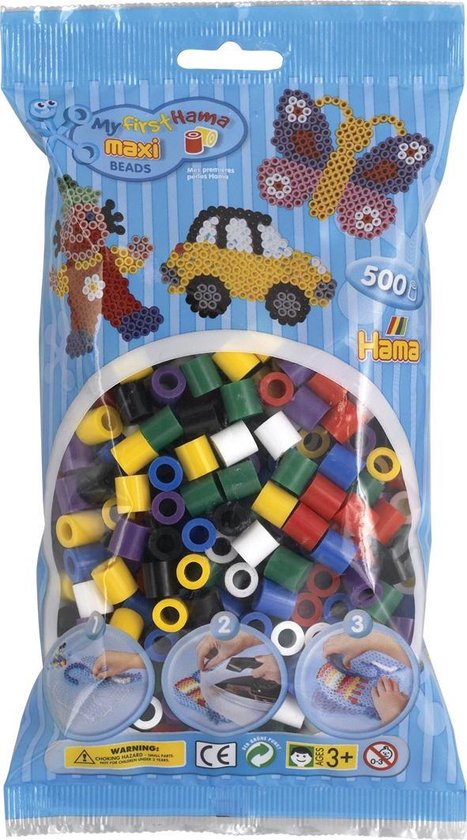Hama Maxi Strijkkralen Mix Basis 500 Stuks
