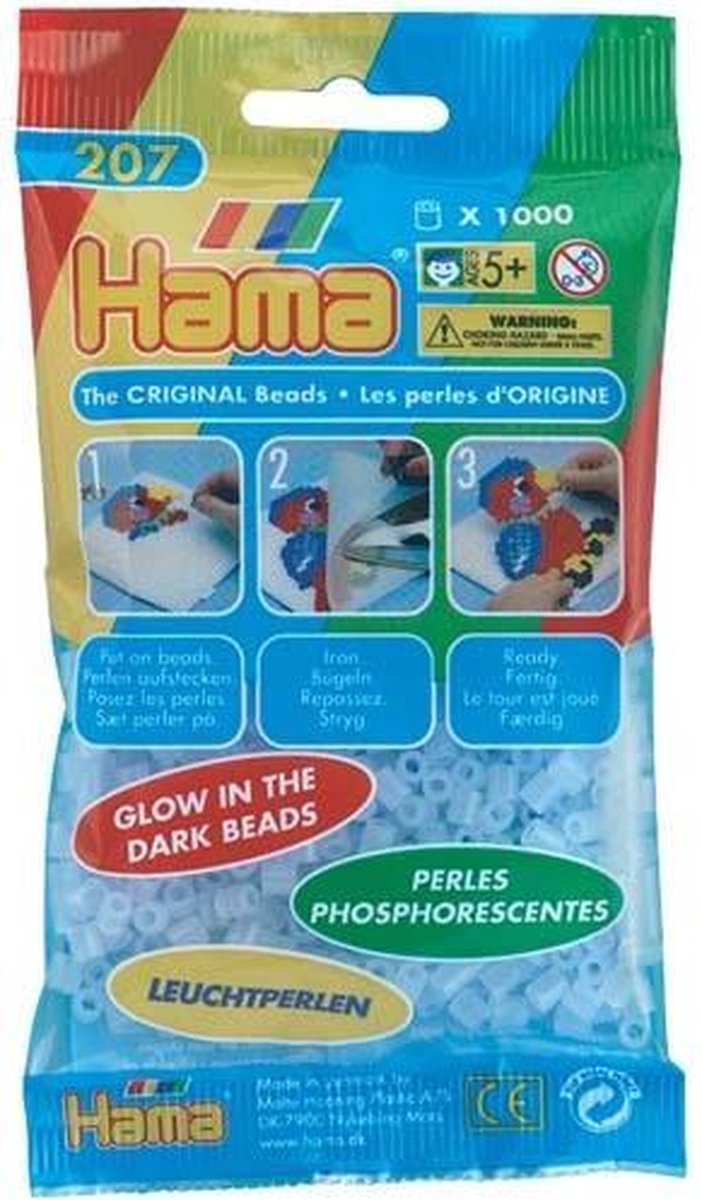 Hama Strijkkralen 1000 Stuks Glow - Blauw