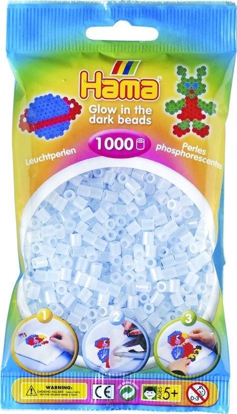 Hama Strijkkralen 1000 Stuks Glow - Blauw