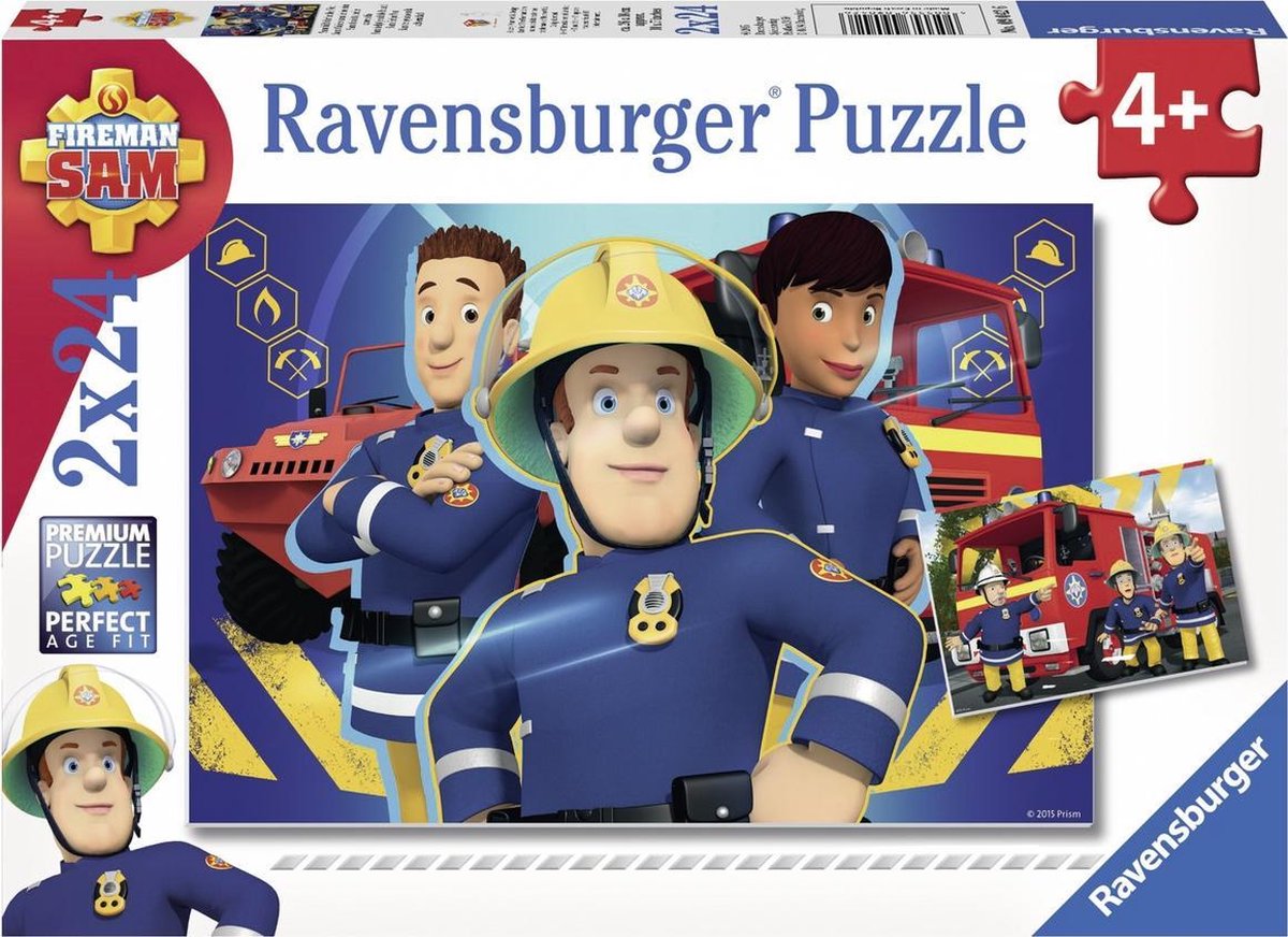 Ravensburger Puzzel Brandweerman Sam: Sam Helpt Je Uit De Brand 2x24 Puzzelstukjes