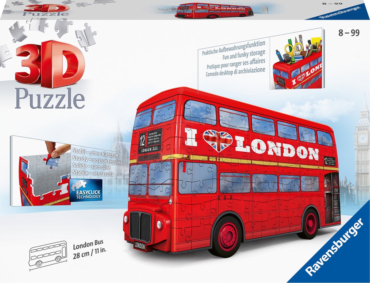 Ravensburger Puzzel 3D London Bus - Rood