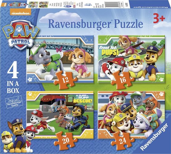 Ravensburger Puzzel Paw Patrol 12+16+20+24 Stukjes