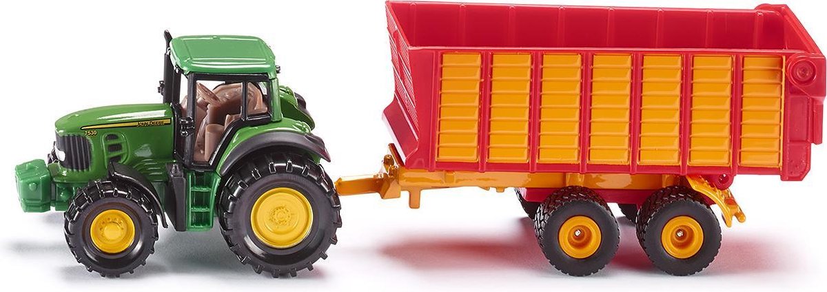 Siku Tractor John Deere Met Hooiwagen - Groen
