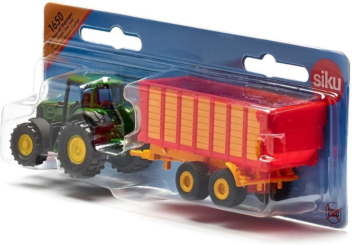 Siku Tractor John Deere Met Hooiwagen - Groen