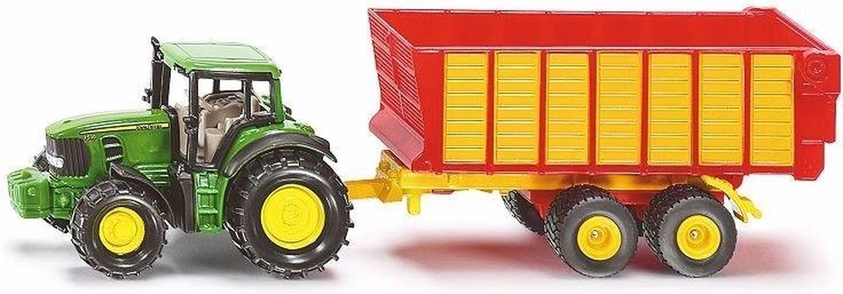 Siku Tractor John Deere Met Hooiwagen - Groen