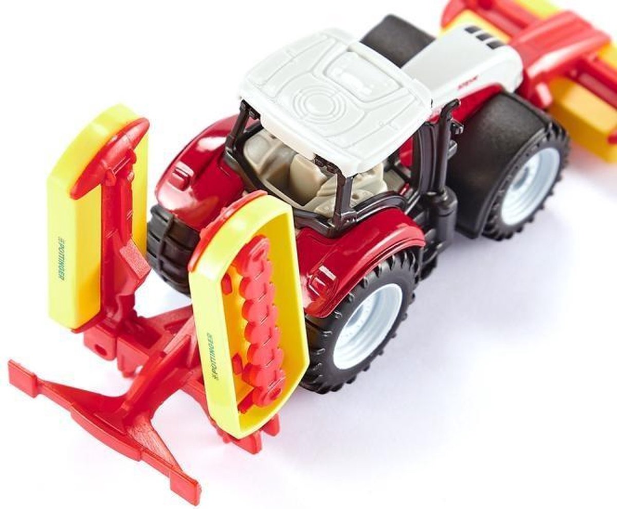 Siku Tractor Steyr Met Pöttinger Maaimachine - Rood