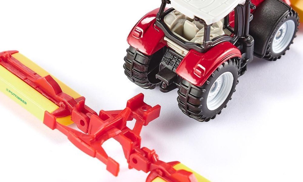 Siku Tractor Steyr Met Pöttinger Maaimachine - Rood