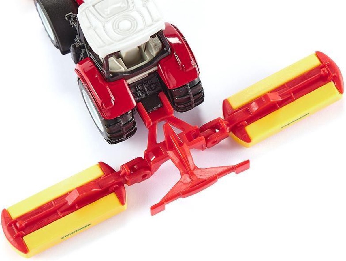 Siku Tractor Steyr Met Pöttinger Maaimachine - Rood