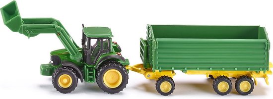 Siku Tractor John Deere Met Aanhanger - Groen