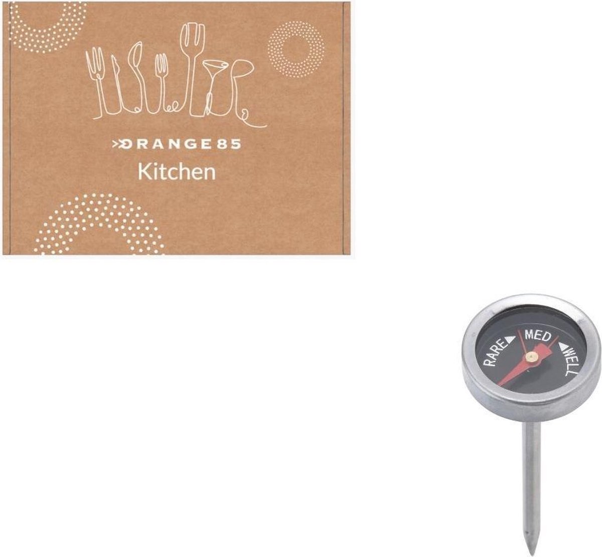 Orange85 Vleesthermometer Klein 2 stuks RVS - Grijs