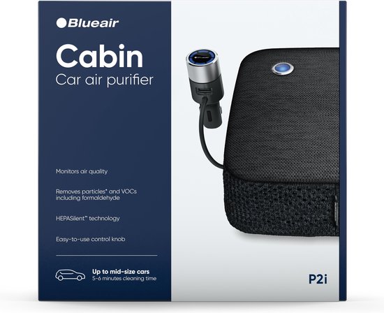 Cabin P2i - Luchtreiniger - Auto (klein tot medium 3-4m3) - 1 filter - Bluetooth - Grijs