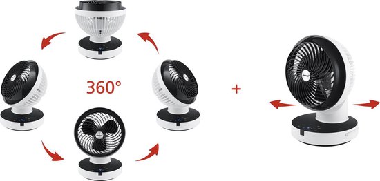 Steba Germany - Steba VT360 Twist - Tafelventilator - 360° - Afstandsbediening -/Wit - Zwart