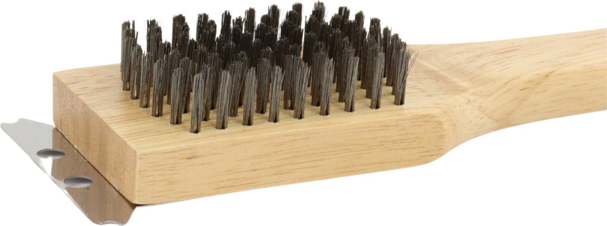 Orange85 Barbecue schoonmaak borstel hout met schraper