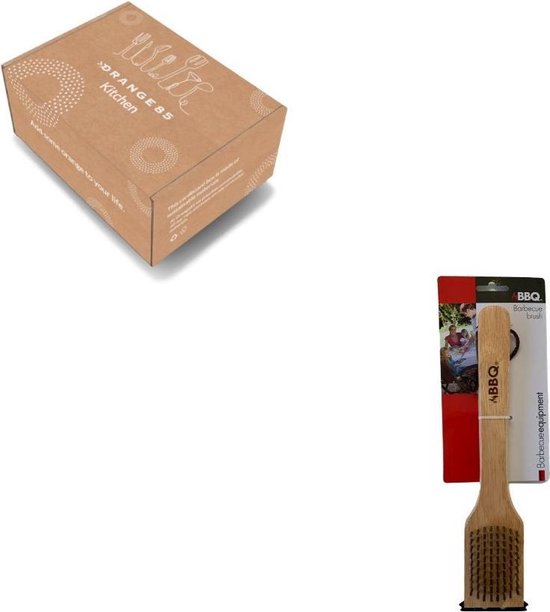 Orange85 Barbecue schoonmaak borstel hout met schraper