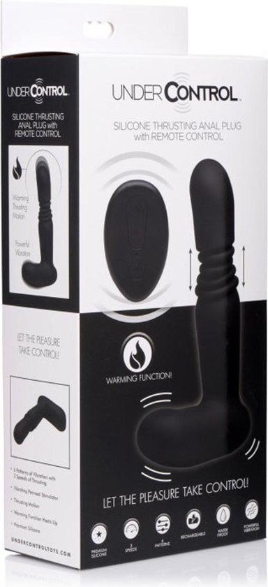 Under Control Stotende Anaal Plug met Afstandsbediening - Zwart