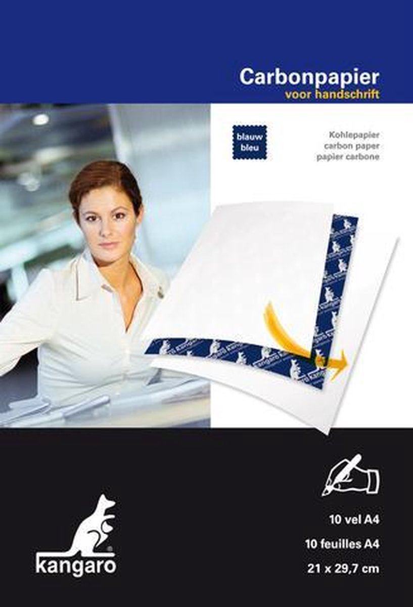 Kangaro carbonpapier A4 21x29,7cm 10 vel - Blauw