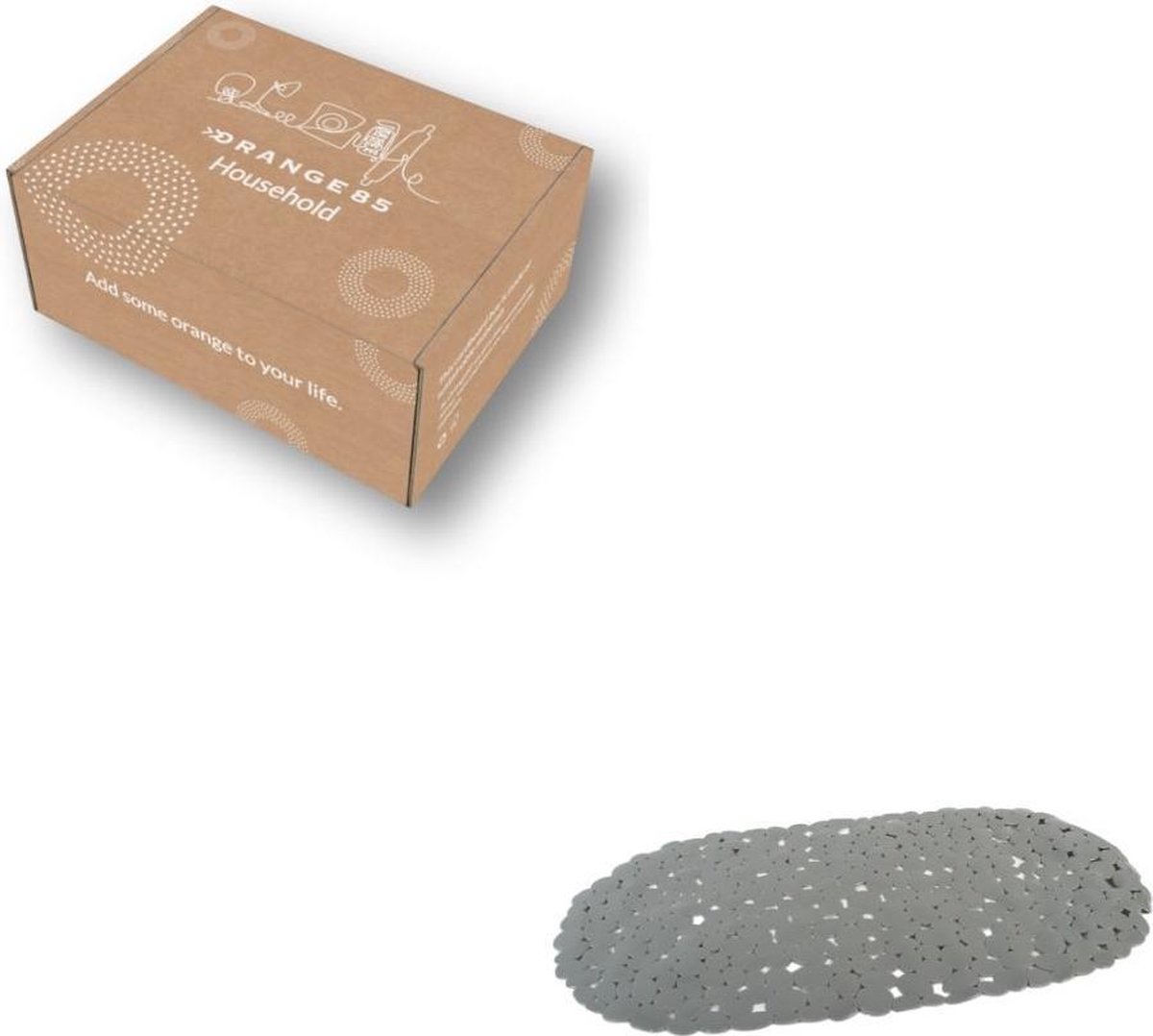 Orange85 Badmat Stenen 36 x 68 cm - Grijs