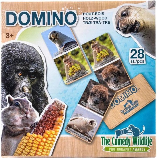 The Comedy Wildlife houten domino dieren 28-delig