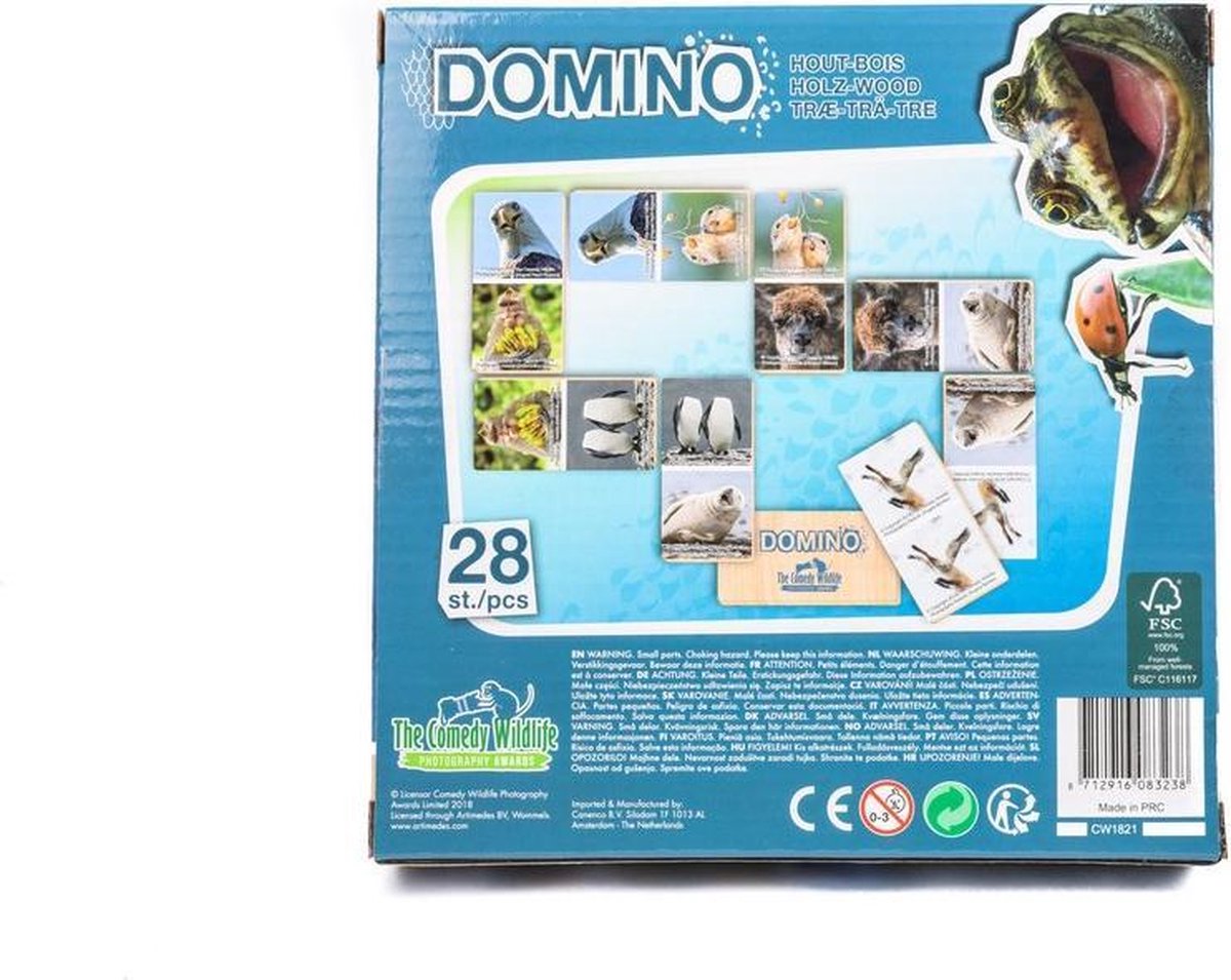 The Comedy Wildlife houten domino dieren 28-delig