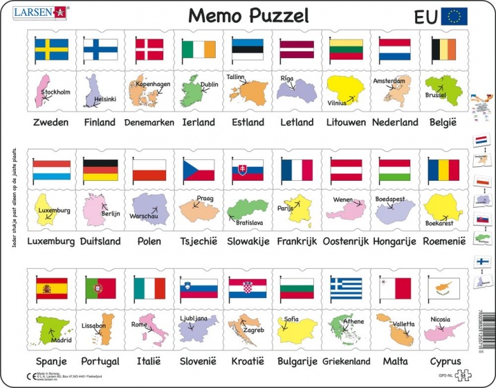 Larsen legpuzzel Maxi Europese Unie junior karton 54 stukjes