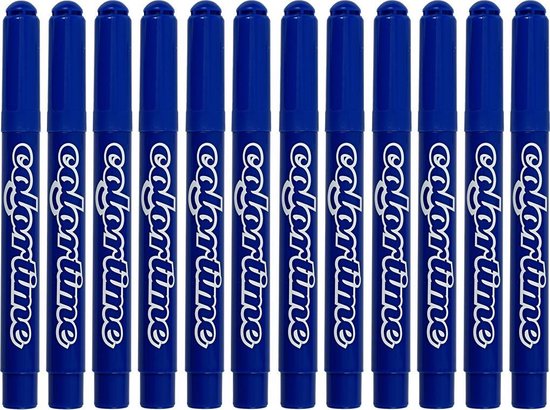 Colortime stiften lijndikte 5 mm 12 stuks - Blauw