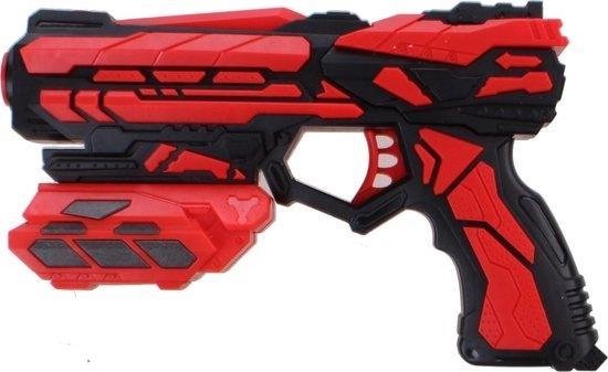 Tack Pro pistool Shooter I junior 18 cm zwart/ 7-delig-delig - Rood