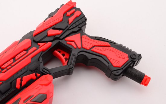 Tack Pro pistool Shooter I junior 18 cm zwart/ 7-delig-delig - Rood