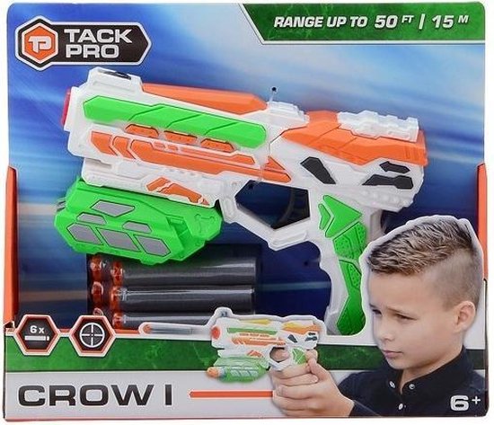 Tack Pro pistool Shooter I junior 18 cm zwart/ 7-delig-delig - Rood