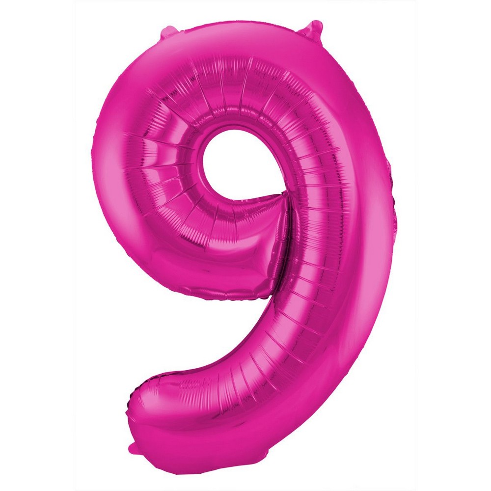 Feestbazaar Folat Folie Ballon Cijfer 9 86 cm - Roze