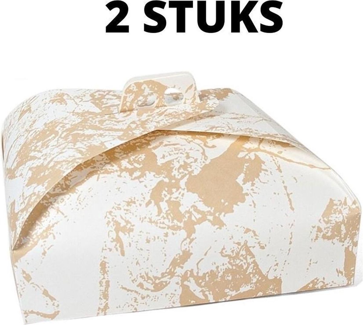 Orange85 Cake bewaardoos Opbergdoos Taartdoos vierkant 40x40cm 2 stuks - Wit