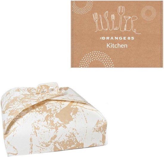 Orange85 Cake bewaardoos Opbergdoos Taartdoos vierkant 40x40cm 2 stuks - Wit