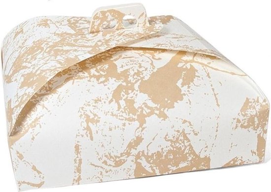 Orange85 Cake bewaardoos Opbergdoos Taartdoos vierkant 40x40cm 2 stuks - Wit