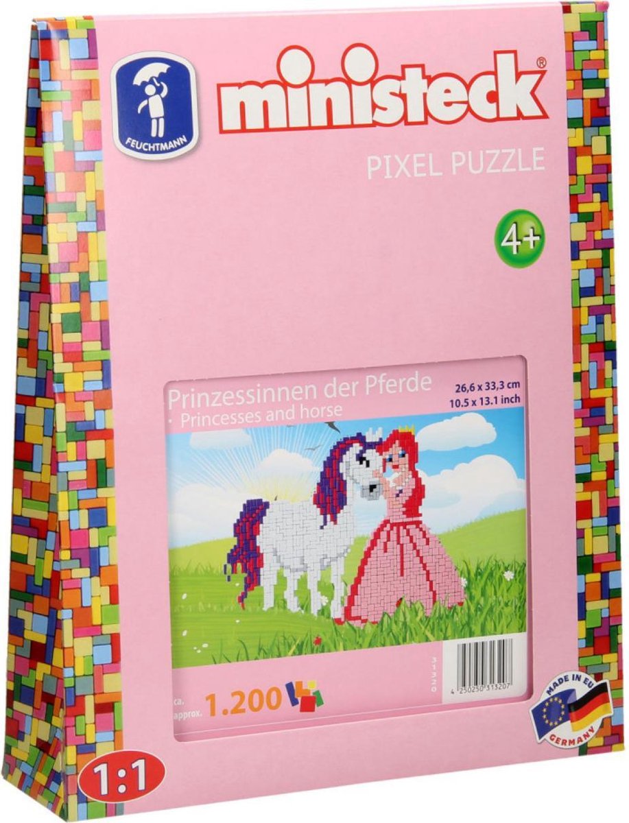 Ministeck Prinses met paard XL 1300-delig - Roze