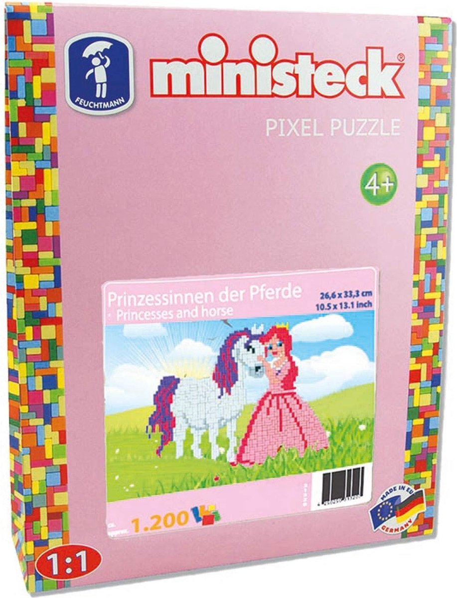 Ministeck Prinses met paard XL 1300-delig - Roze