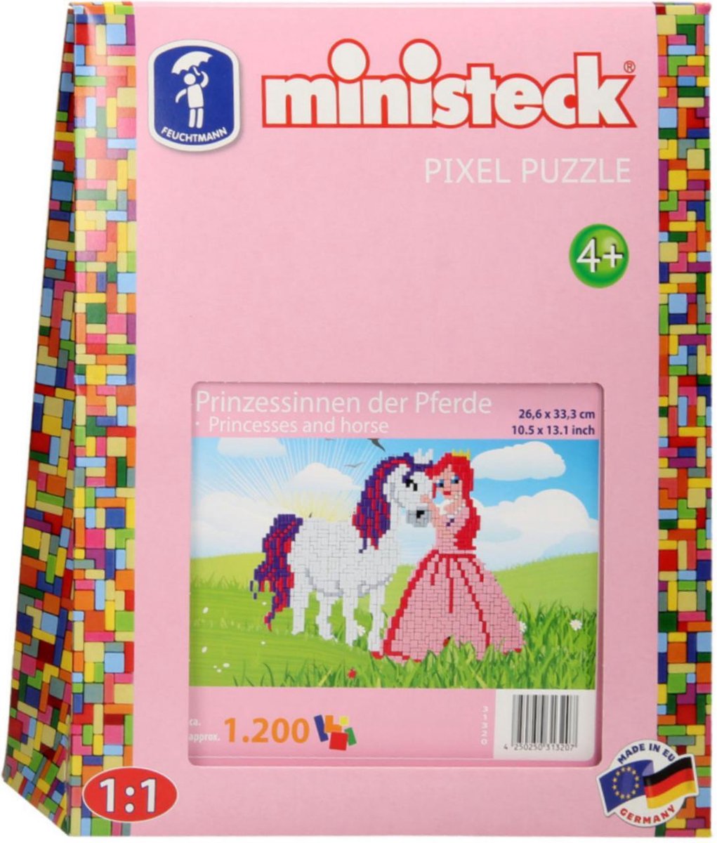 Ministeck Prinses met paard XL 1300-delig - Roze