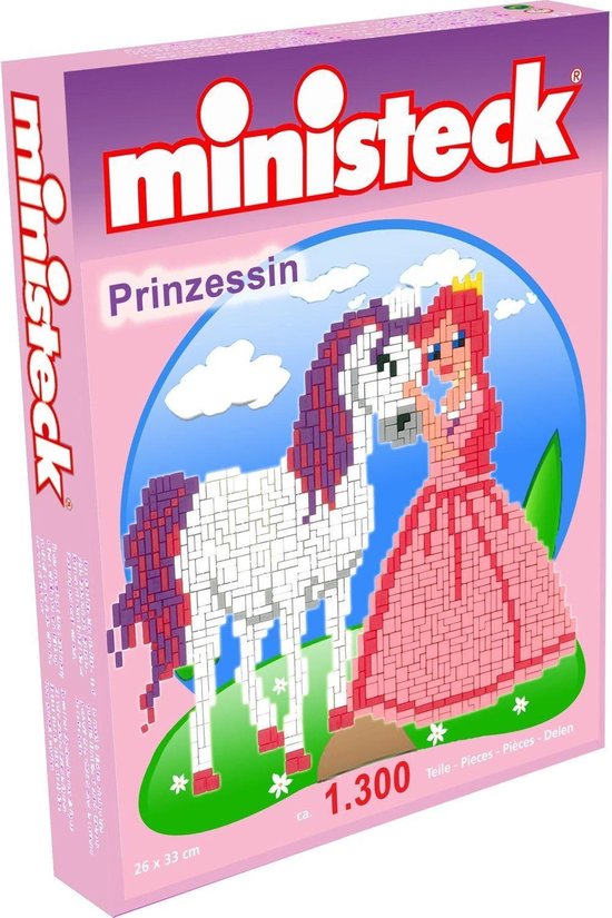 Ministeck Prinses met paard XL 1300-delig - Roze