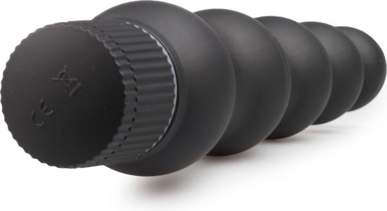 Doc Johnson Black Magic - 7 Inch Ribbed Vibe - Zwart