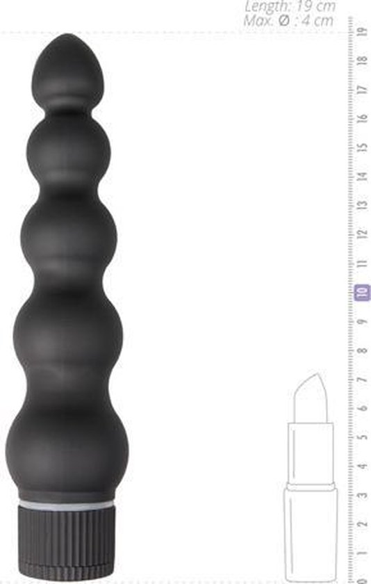 Doc Johnson Black Magic - 7 Inch Ribbed Vibe - Zwart