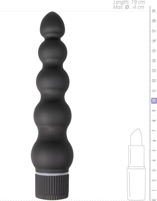 Doc Johnson Black Magic - 7 Inch Ribbed Vibe - Zwart