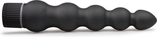 Doc Johnson Black Magic - 7 Inch Ribbed Vibe - Zwart