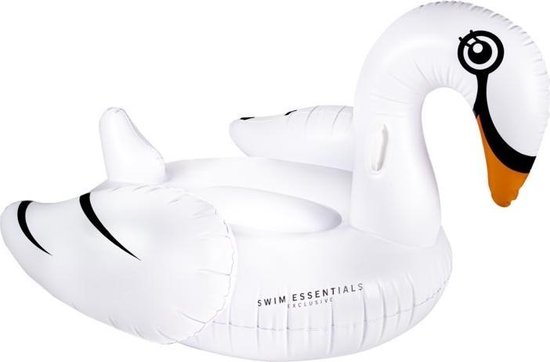 Feestbazaar Swim Essentials luchtbed zwaan 160 x 130 x 67 cm vinyl - Wit