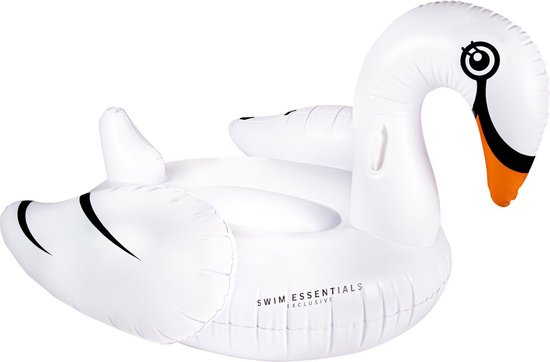 Feestbazaar Swim Essentials luchtbed zwaan 160 x 130 x 67 cm vinyl - Wit