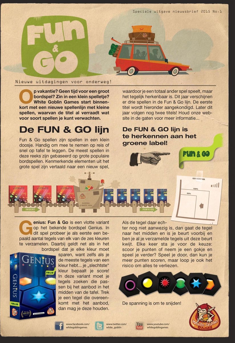 White Goblin Games reisspel Genius: Fun & Go - Goud