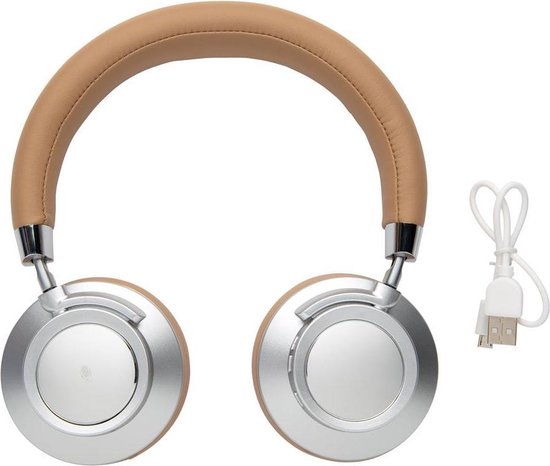 XD Xclusive koptelefoon Aria bluetooth PU/alu bruin/wit 3-delig