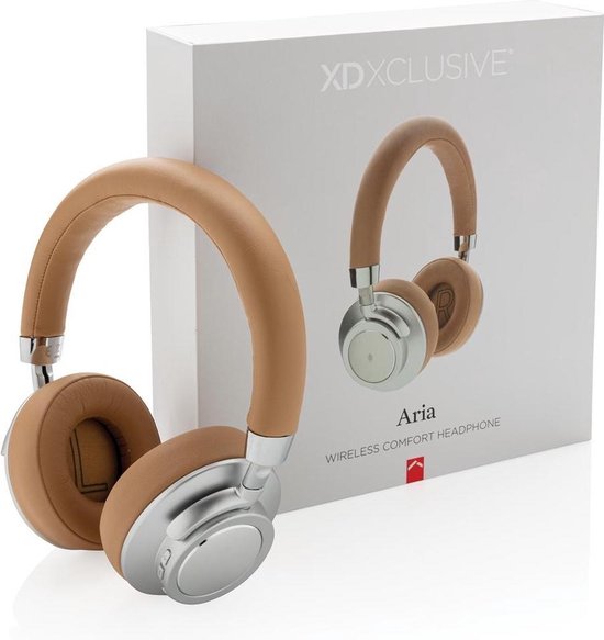 XD Xclusive koptelefoon Aria bluetooth PU/alu bruin/wit 3-delig