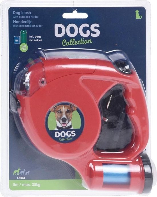 Orange85 Hondenriem met verlichting en poepzakjes - Rood