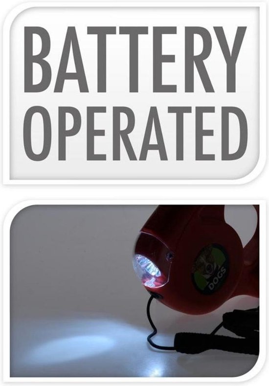 Orange85 Hondenriem met verlichting en poepzakjes - Rood