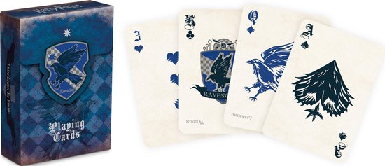Cartamundi speelkaarten Harry Potter Ravenklauw blauw/zilver - Groen