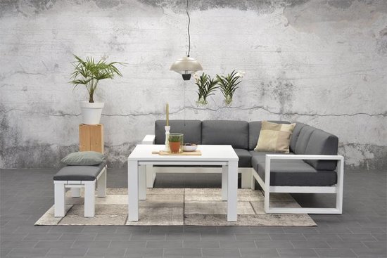 Garden Impressions Plaza lounge tuinbank 115,5x43xH40 cm - mat wit